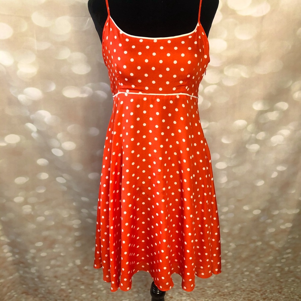 Polka dot orange dress